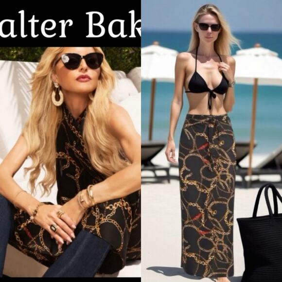 Walter Baker NWT Paradise Versatile Sarong Ibiza Chain Womens Boho Dress Swim - Picture 1 of 8